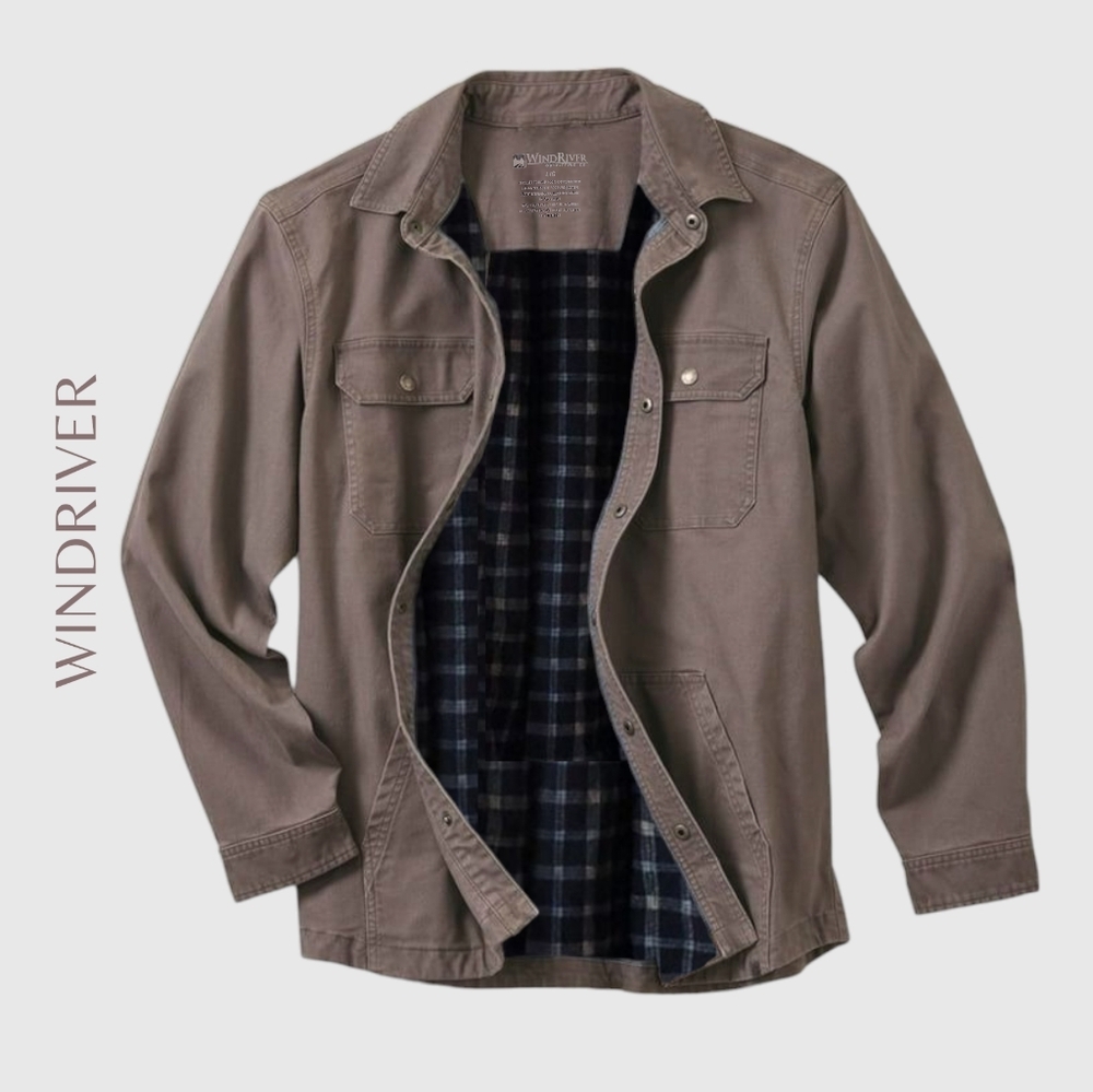 WINDRIVER Taupe Fleece + Quilted Lining Shirt Jacket
